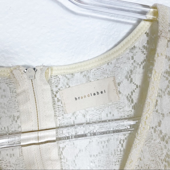 Floral Lace Cutout Fit and Flare Ivory‎ Dress Medium - Picture 4 of 8